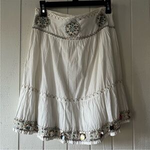 Limited Too White Embellished Circle Skirt